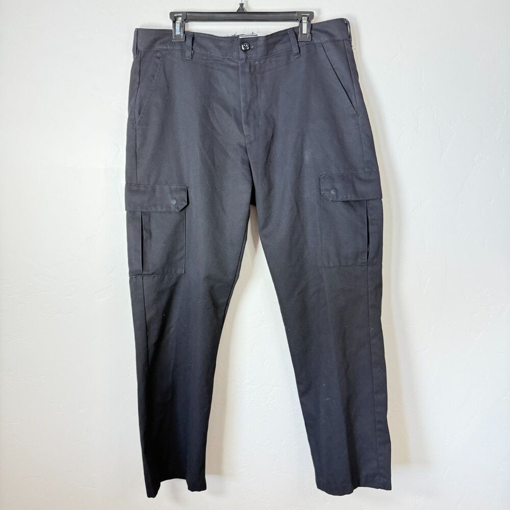 Red Kap PT88BK Industrial Cargo Pants Men 36x32 Black Workwear Utility Trousers